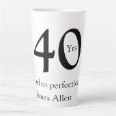 40 years aged to perfection birthday name simple milchtasse (Vorderseite)