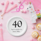 40 years aged to perfection birthday name simple pappteller (Party)