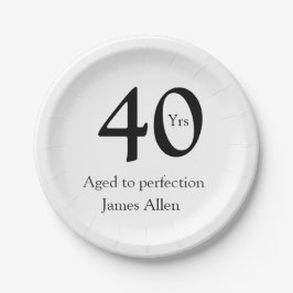 40 years aged to perfection birthday name simple  pappteller