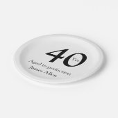 40 years aged to perfection birthday name simple  pappteller (Schrägansicht)