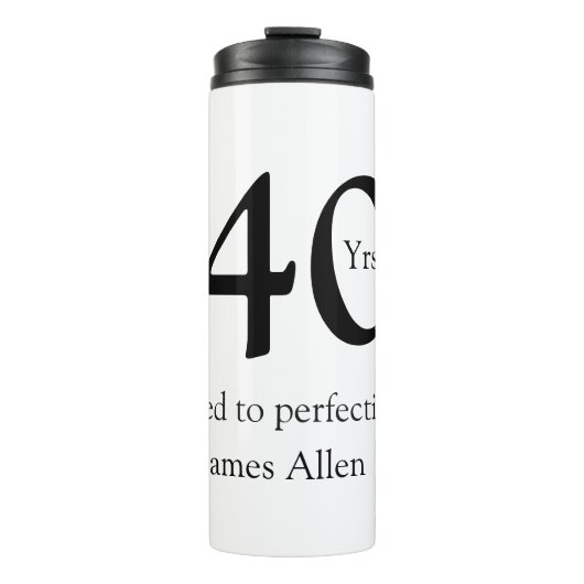 40 years aged to perfection birthday name simple  thermosbecher (Vorderseite)