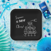 40 years Birthday Champagne tower funky Pappteller (Party)