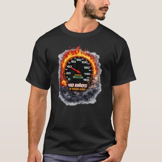 40 Years Full Throttle Born 1985 Speedometer Bir T-Shirt (Vorderseite)