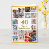 40 years (or any age) of happy memories birthday karte (Gelbe Blume)