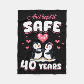 40 Years Wedding Anniversary Penguin Couples Match Fleecedecke (Vorderseite)