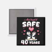 40 Years Wedding Anniversary Penguin Couples Match Magnet (Vorderseite/Rückseite)