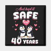 40 Years Wedding Anniversary Penguin Couples Match Magnet (Vorne)
