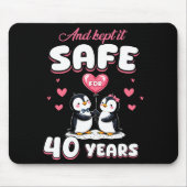 40 Years Wedding Anniversary Penguin Couples Match Mousepad (Vorne)