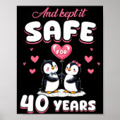 40 Years Wedding Anniversary Penguin Couples Match Poster (Vorne)