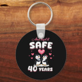 40 Years Wedding Anniversary Penguin Couples Match Schlüsselanhänger (Vorderseite)