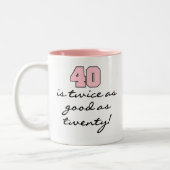40 Zweimal so gut wie 20 Zweifarbige Tasse (Links)