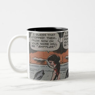 40er-Abenteuer-Comic Bestes Geschenk für Comicli Zweifarbige Tasse