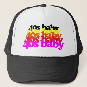40er Baby Retro Farbige Typografie 40. Geburtstag Truckerkappe