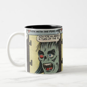 40er Horror-Comic Bestes vintage-klassisches Com Zweifarbige Tasse