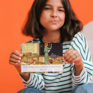 40er Jahre Vintages Klassenzimmer Vielen Dank Lehr Postkarte