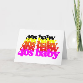 40s Baby Retro Colorful Typography 40th Birthday Karte