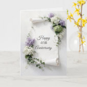 40th Anniversary Scroll Lilacs and Hydrangeas  Karte (Gelbe Blume)