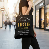 40th Birthday 1986 Black Gold For Her Personalized Tasche