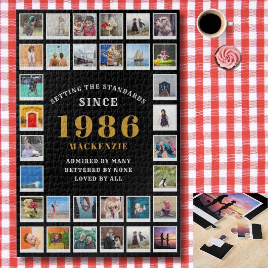 40th Birthday 1986 Family Memories Photo Collage Puzzle