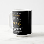 40th Birthday 1986 Legendary Retro Kaffeetasse (Vorderseite Links)