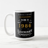 40th Birthday 1986 Legendary Retro Kaffeetasse (Links)