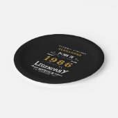 40th Birthday 1986 Legendary Retro Pappteller (Schrägansicht)