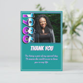 40th Birthday 1986 Retro Checkered Vintage Photo Dankeskarte (Stehend Vorderseite)