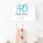 40th birthday add name date year blue template banner (Insitu)