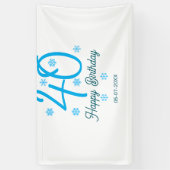 40th birthday add name date year blue template banner (Vertikal)