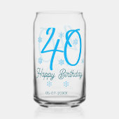40th birthday add name date year blue template dosenglas (Rückseite)