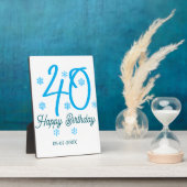 40th birthday add name date year blue template fotoplatte (Seite)