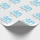 40th birthday add name date year blue template geschenkpapier (Ecke)