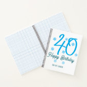 40th birthday add name date year blue template notizblock (Innenseite)