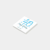 40th birthday add name date year blue template post-it klebezettel (angewinkelt)