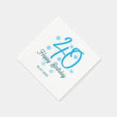 40th birthday add name date year blue template serviette (Ecke)