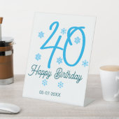 40th birthday add name date year blue template sockelschild (In SItu)