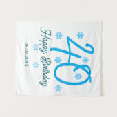 40th birthday add name date year blue template wandteppich (Vorderseite (Horizontal))