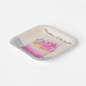 40th Birthday Cake with Dahlia and Garden Insect   Pappteller (Gewinkelt)