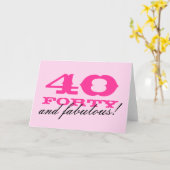 40th Birthday card for Women Wird 40 and Fabulous Karte (Gelbe Blume)