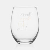 40th Birthday Cheers Beers Minimal Party Weinglas Ohne Stiel (Rückseite)