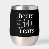 40th Birthday Cheers Black Silver Party Favor (Rückseite)