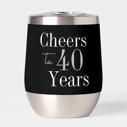 40th Birthday Cheers Black Silver Party Favor (Vorderseite)