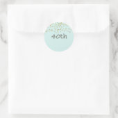 40th Birthday Confetti Runder Aufkleber (Tasche)