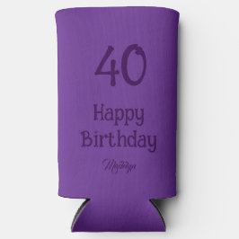 40th Birthday Elegant Purple Gift For Women Selters Dosenkühler