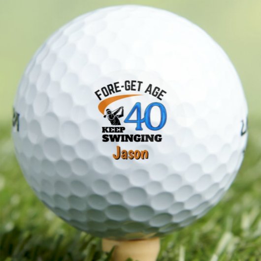 40th Birthday Gift for Brother Funny Cool Custom Golfball