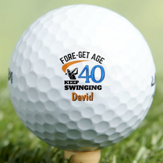 40th Birthday Gift for Friend Funny Cool Custom Golfball