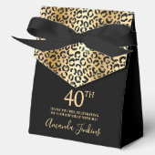 40th Birthday Gold Leopard Print Thank You  Geschenkschachtel (Vorderseite)