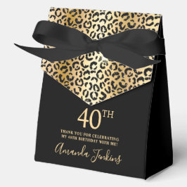 40th Birthday Gold Leopard Print Thank You  Geschenkschachtel