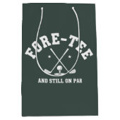 40th Birthday Golf 40th Birthday Gift Golfing Mittlere Geschenktüte (Vorderseite)