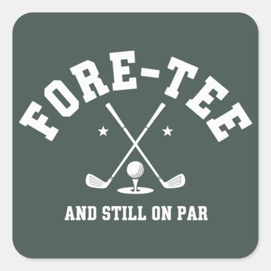 40th Birthday Golf 40th Birthday Gift Golfing  Quadratischer Aufkleber (Vorderseite)
